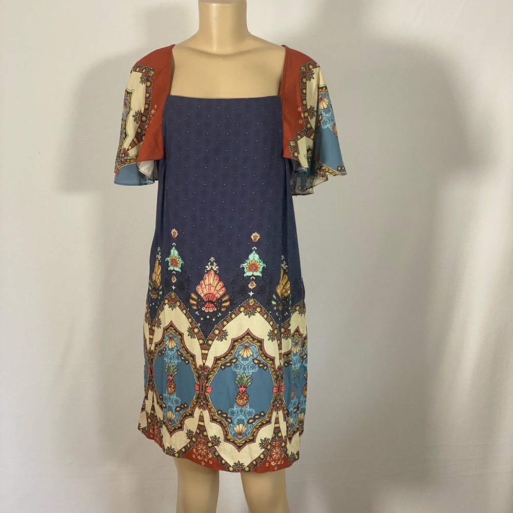 FARM Rio Orange Flutter Sleeve Mini Dress